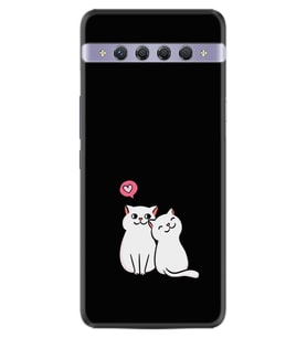 TCL 10 Plus Kılıf Silikon Desen Love Cats 1690