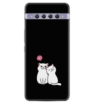 TCL 10 Plus Kılıf Silikon Desen Love Cats 1690