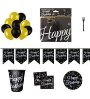 Yetişkin Sparkling Confeti Happy Birthday Doğum Günü Süsleri Parti Seti 8 Kişilik-
