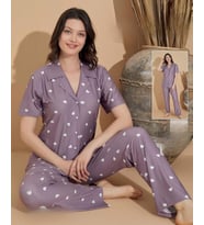 Boyraz Kadın Milan Boydan Düğmeli Kısa Kol İnce Pijama Takımı 11039 - 1 Adet (Lila)