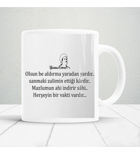 Yunus emre sözleri baskılı kupa bardak