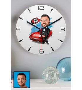 Erkeğe Kişiye Özel Hediye Karikatürlü Duvar Saati