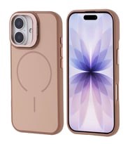 Apple iPhone 17 Uyumlu Kılıf M-safe Şarj Özellikli Kamera Standlı Zore Notron Kapak (Gold)