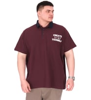 Mode XL Büyük Beden Erkek T-Shirt Polo Yaka YOURSELF U25310 Mürdüm