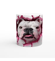 Çatlak Duvardan Bakan Bulldog Temalı Baskılı Kupa Bardak