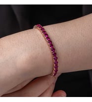 Gümüş Pembe Taşlı Su Yolu Kadın Bileklik