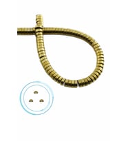 Hematit Doğal Taş Parlak Gold Bombeli Kesim Çift Delikli 6x2mm Dizi