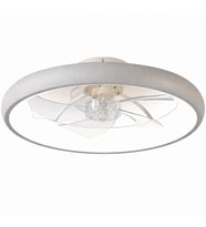 Beyaz Ø50cm LED Fanlı 3000K Sarı Işık Modern Plafonyer Avize
