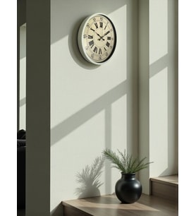 36 Cm Krem Retro Tasarım Duvar Saati (Standart)