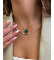 kararmaz çelik su yolu ve van cleef model yonca kolye