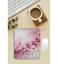 SonicTouch Bilek Destekli Japon Kiraz Çiçeği Dikdörtgen Pürüzsüz Yüzey Dikişsiz Mouse Pad 18x22cm (Pembe)