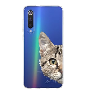 Xiaomi Mi 9 Se Uyumlu Kapak Catface Tasarımlı Şeffaf Silikon Kılıf