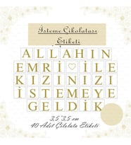 Allahın Emri İle Kızınızı İstemeye Geldik (İsteme Çikolatası Etiketi) Harf Çikolata Etiket Gold Renk