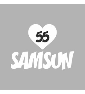 Kalpli 55 Samsun Araba Sticker siyah 20x15 CM (Beyaz)