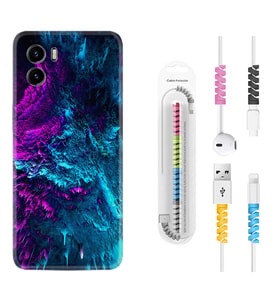 Vivo Y15S Y32 Y33S Y51 Y53S Kılıf Kablo Koruma Spiral Silikon Explosive 1734