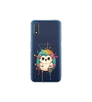 Samsung Galaxy A01 ile Uyumlu Splash Kirpi Tasarımlı Şeffaf Silikon Kılıf