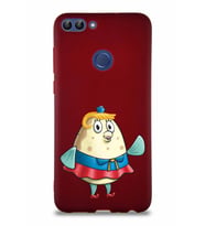 Huawei P Smart Soft Premier Kapak Bayan Puff Tasarımlı Silikon Kılıf - Mürdüm (Şeffaf)