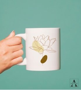 Lotus Tasarımlı Kupa Bardak