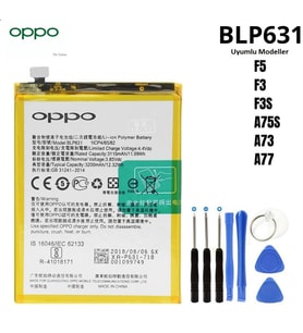 Oppo A73-A75s-A77 Pil Batarya BLP631+Tamir Seti