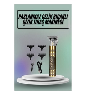 Mey İthalat® Saç Sakal Vücut Tıraş Makinesi Çizik Atma Makinesi Paslanmaz Çelik