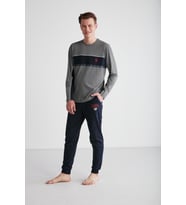U.S. Polo Assn. 18725 Erkek Yuvarlak Yaka Pijama Takım (Antrasit)