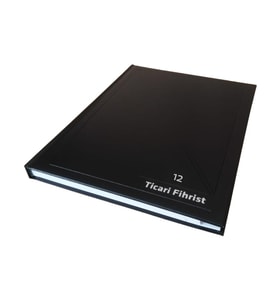 Fihrist Ticari 12'li 20x28 Siyah Cilt Bezli 1 Adet Artlantis Ticari Firhist Siyah 20*28