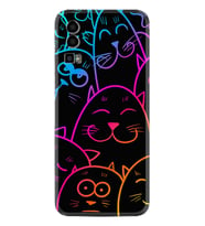 General Mobile GM 23 Kılıf Silikon Desen Özel Seri Neon Cats 1790