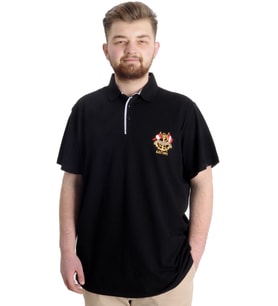 Mode XL Büyük Beden Erkek T-shirt Polo MODE TEAM 23324 Siyah