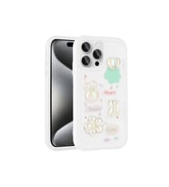 Apple iPhone 14 Pro Max Uyumlu Kılıf Kabartma Figürlü Parlak Zore Toys Silikon Kapak (Beyaz)
