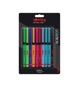 Rotring Liner Fineliner Karışık Renk Keçe Uçlu Kalem 10 Renk