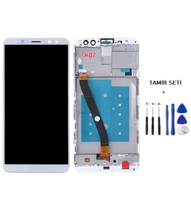 Tkgz Mate 10 Lite Uyumlu Lcd Ekran Dokunmatik Servis ÇITALI BEYAZ + TAMİR SETİ