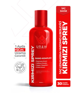 Kırmızı Sprey  Saç Uzamasını Destekleyici ve Dökülme Karşıtı Sprey