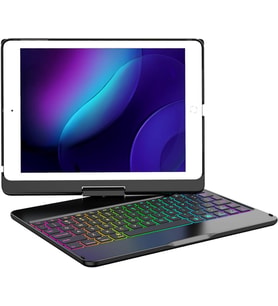 Apple iPad 5. Nesil 6. Nesil Air 1/2 Pro 9.7inç Kılıf Kablosuz Dönebilen Klavyel (Siyah)