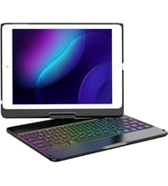 Apple iPad 5. Nesil 6. Nesil Air 1/2 Pro 9.7inç Kılıf Kablosuz Dönebilen Klavyel (Siyah)
