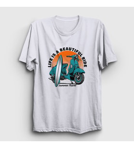 Presmono Unisex Beyaz Summer Lambretta Motorsiklet Scooter T-Shirt 444550tt