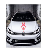Oto Kaput Şerit Sticker Dövme Tasarımlı Kırmızı 25*60 Cm