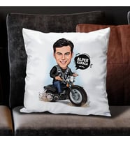Kişiye Özel Motor Sever Erkek Karikatürlü Yastık