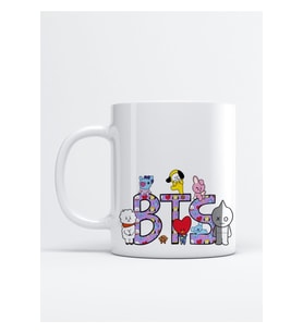 Bts Bt21 Karakterleri Baskılı Porselen Kupa Bardak