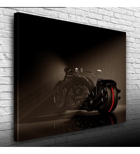 Siyah Concept Chopper Motosiklet Kanvas Tablo 50 x 70