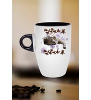 Sevimli Kedi Baskılı Kupa Bardak Porselen Latte Filtre Kahve Fincanı