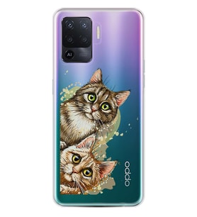 Kılıfland Oppo Reno 5 Lite Kılıf Silikon Resimli Kapak Cat's Stok 1123