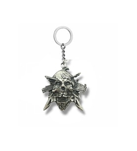 Metallica Guitarhead Kuru Kafa Figürlü Gümüş Renk Unisex Metal Anahtarlık – Rock ve Metal Aksesuar
