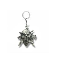 Metallica Guitarhead Kuru Kafa Figürlü Gümüş Renk Unisex Metal Anahtarlık – Rock ve Metal Aksesuar