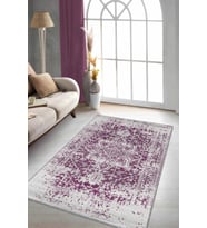 Fuşya Vintage Kaymaz Tabanlı Makinede Yıkanabilir Halı RV298 - 100 x 160 cm