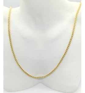 Gold Renk Yuvarlak Örgü Desen Kolye (60 cm)