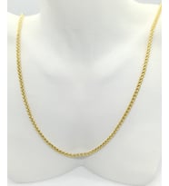 Gold Renk Yuvarlak Örgü Desen Kolye (60 cm)