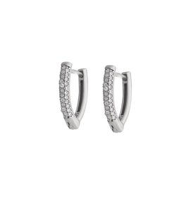 Starlight Diamond Zirkon Taşlı V Tasarım 925 Ayar Gümüş Küpe (Beyaz)