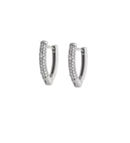 Starlight Diamond Zirkon Taşlı V Tasarım 925 Ayar Gümüş Küpe (Beyaz)