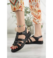 Nesil Shoes Mv 904 Siyah Anatomik Kadın Sandalet