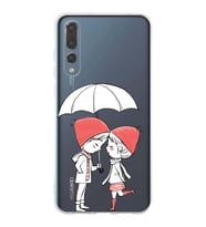 Huawei P20 Pro Uyumlu Kapak Aşk Tasarımlı Şeffaf Silikon Kılıf